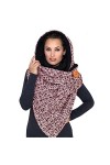heekpek Écharpe Triangle Echarpe Femme Hiver Chaud Élégant Foulard Imprimé Douce Chic Châle en Laine Retro Mode Avec Bouton, 