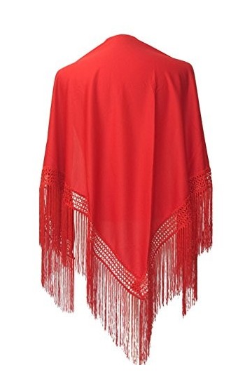 La Senorita Foulard Ceinture Chale De Danse Flamenco Broderie Frange rouge