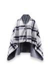 Poncho Châle Femme Écharpe Cape Épaissie Elégant Chaud Hiver Foulard Chaud Ouverture Plaid Imprimé Pull Manteau Poncho Tartan