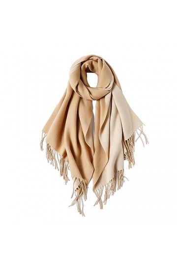 MaaMgic Echarpe Foulard Pashmina pour Femme Homme Automne Hiver Elégant Châle Étole Double Couleurs avec Franges Touché Soyeu