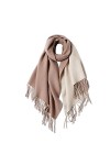 MaaMgic Echarpe Foulard Pashmina pour Femme Homme Automne Hiver Elégant Châle Étole Double Couleurs avec Franges Touché Soyeu