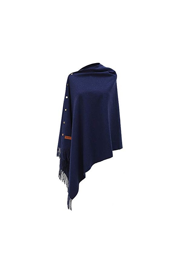 Kordear Poncho Châle Femme - Écharpe Hiver Chaud,Grande Châle Chaud Chic Cape Poncho Elégant Magnifique avec Bouton Couvertur