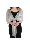 Châle en Métal Brillant Etole Mariage Boucle Robe de Soirée Echarpe Chale Femme pour Soirée Mariée Demoiselle dHonneur Cadea