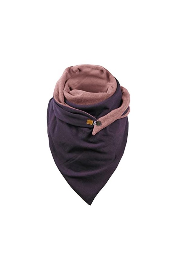 UMIPUBO Femmes Écharpe Triangle Hiver Châle Avec Bouton Chaud Enveloppe Douce Écharpes Foulard Imprimé Rétro Écharpe épaisse 