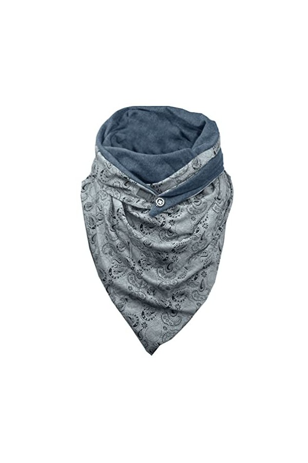 UMIPUBO Femmes Écharpe Triangle Hiver Châle Avec Bouton Chaud Enveloppe Douce Écharpes Foulard Imprimé Rétro Écharpe épaisse 