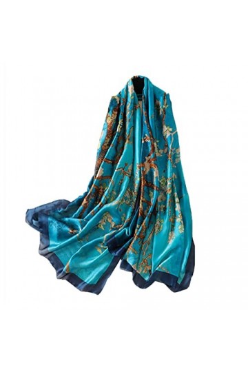 KAVINGKALY Foulard en soie pour femme, foulard à grand imprimé et bandeau long pour cadeau Pattern C 