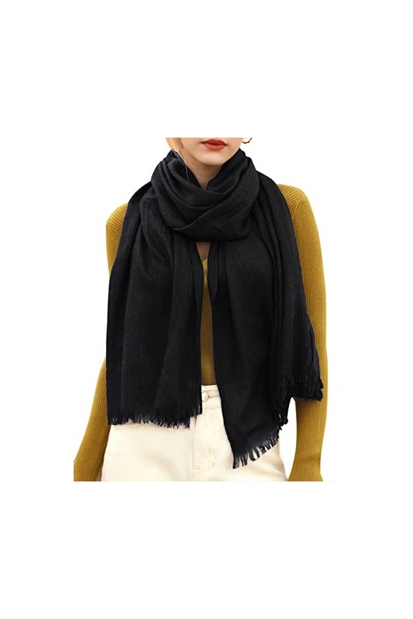 CMTOP Femmes Hiver Chaud Écharpe Pashmina solide foulard wrap châles pour dames Automne/Hiver Cape Souple Confortable pour la