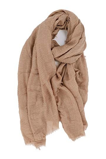 Foulard Femme Chèche Écharpe en Linge de Coton Froissé Châle Unisexe Vintage Grand Étole Léger Douce Vogue Elégante Cache-col