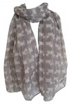 Foulard écossais pour femme Motif terrier écossais - Gris - Large