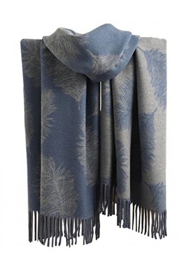 GFM® Châle très doux en texture cachemire pour lautomne et lhiver - Pissenlit -Dlshl-wll-vin rouge