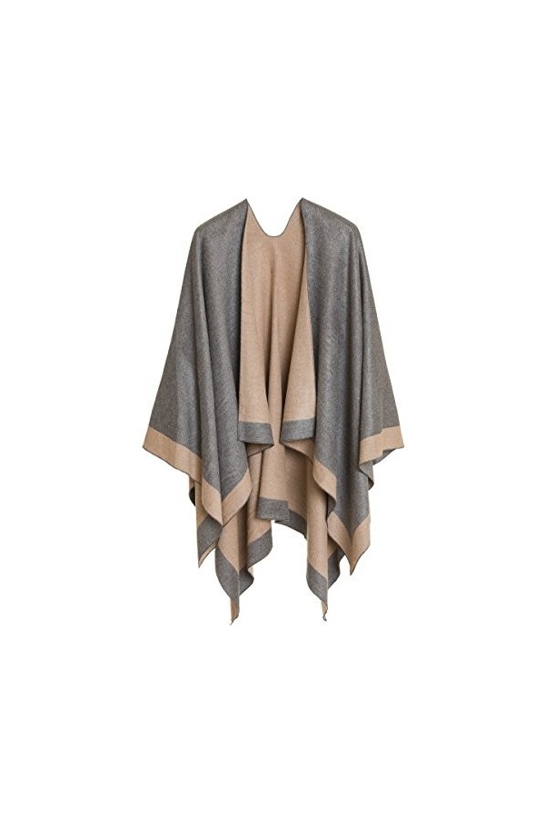 MELIFLUOS DESIGNED IN SPAIN Châle Wrap Poncho Ruana Cape Cardigan Chandail Ouvert devant pour lAutomne Hiver PC01-4L 