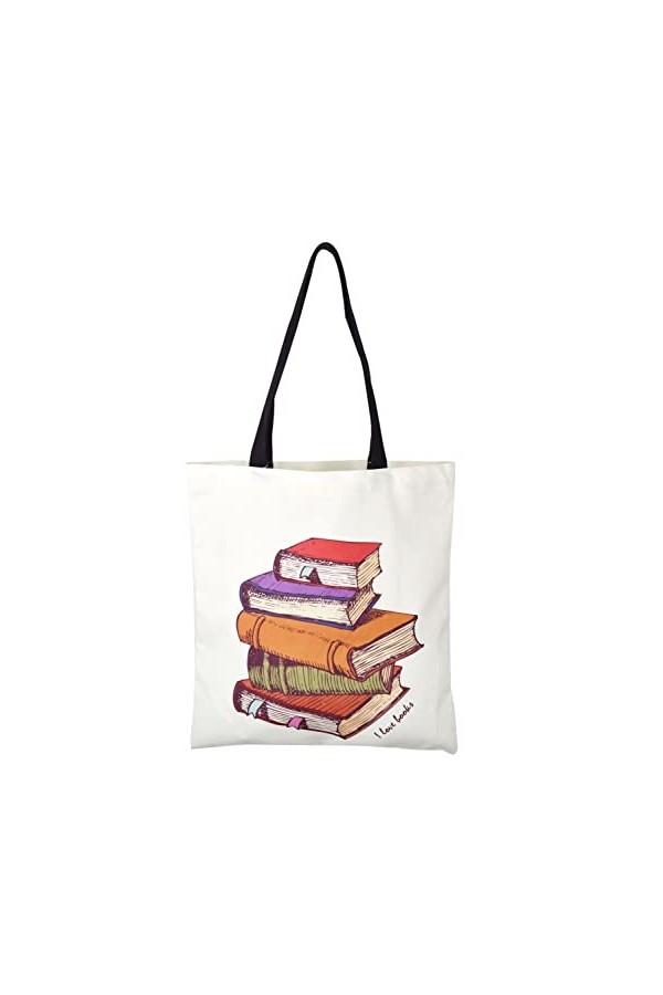 Sac en toile Femmes Hommes Tote Bag Grand sac à main Shopper avec poche intérieure zippée Mode Sac à bandoulière imprimé pour