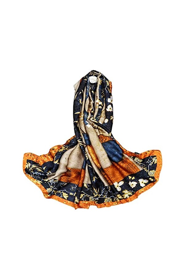 FAIRYGATE Echarpe Femme Hiver Femme Foulard En Soie Mélangée Écharpe De Soie Mode Élégant Léger Doux Wraps Étole Châle De Pla
