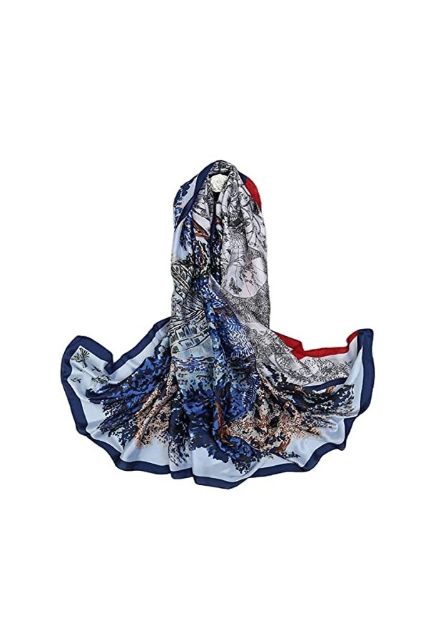 FAIRYGATE Echarpe Femme Hiver Femme Foulard En Soie Mélangée Écharpe De Soie Mode Élégant Léger Doux Wraps Étole Châle De Pla