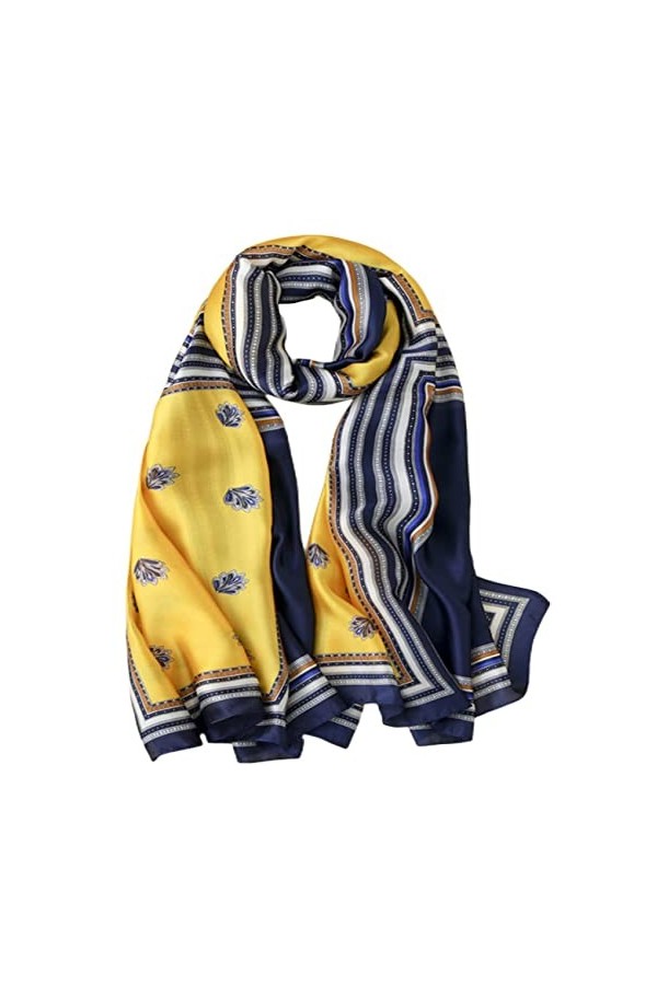 FAIRYGATE Echarpe Femme Hiver Femme Foulard En Soie Mélangée Écharpe De Soie Mode Élégant Léger Doux Wraps Étole Châle De Pla