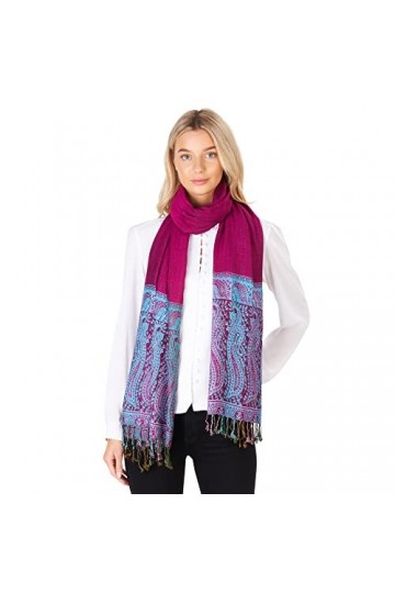 LOVARZI Écharpe pour femmes Rose – Somptueux Etole dessin cachemire pour femmes Pashminas