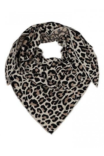 Zwillingsherz Écharpe triangulaire en coton – Écharpe de qualité supérieure avec design léo pour femme, garçon, fille, uni, t