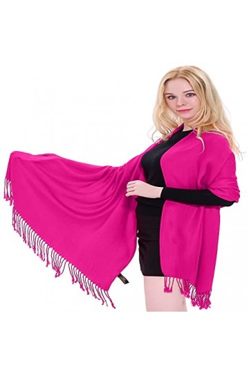 CJ Apparel Rose Chaud Solides Couleur Châle Secondes écharpe étole Wrap Châles Pashminas Nouvelle