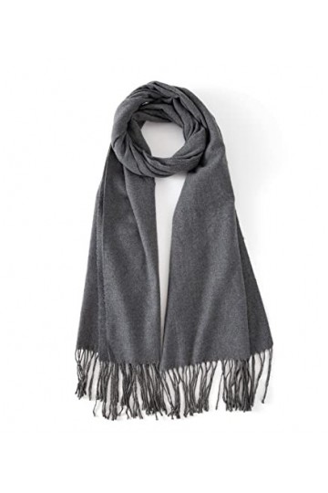 Embouro Écharpe châle dhiver pour femme, couleur unie par temps froid Pashmina Châles Poncho Cape pour femme Gris 