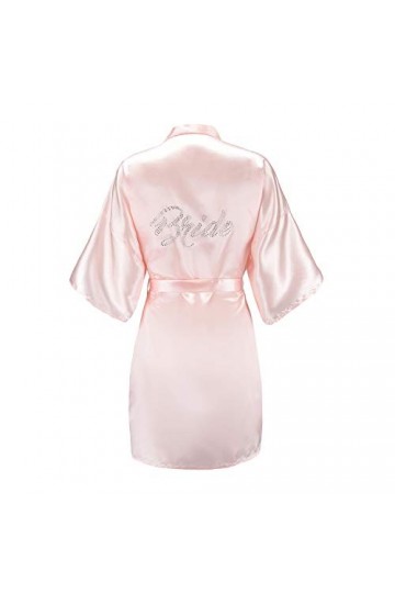 EPLAZA femmes taille unique argent strass mariée demoiselle dhonneur robes courtes en Satin pour la fête de mariage se prépa