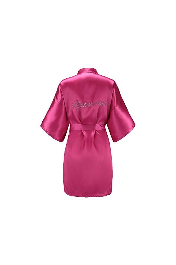 EPLAZA femmes taille unique argent strass mariée demoiselle dhonneur robes courtes en Satin pour la fête de mariage se prépa