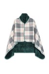 Xnova Poncho Plaid Polaire avec Boutons Unisex, Écharpe Châle Chaud Pled Ouvert Couverture, Multifonctionnelle Cape Cardigan 