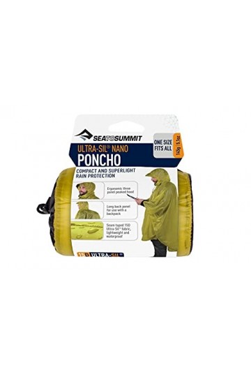SEATO SUMMIT APONSTD15DLI Poncho 15D Lima Mixte, Citron Vert, Taille Unique