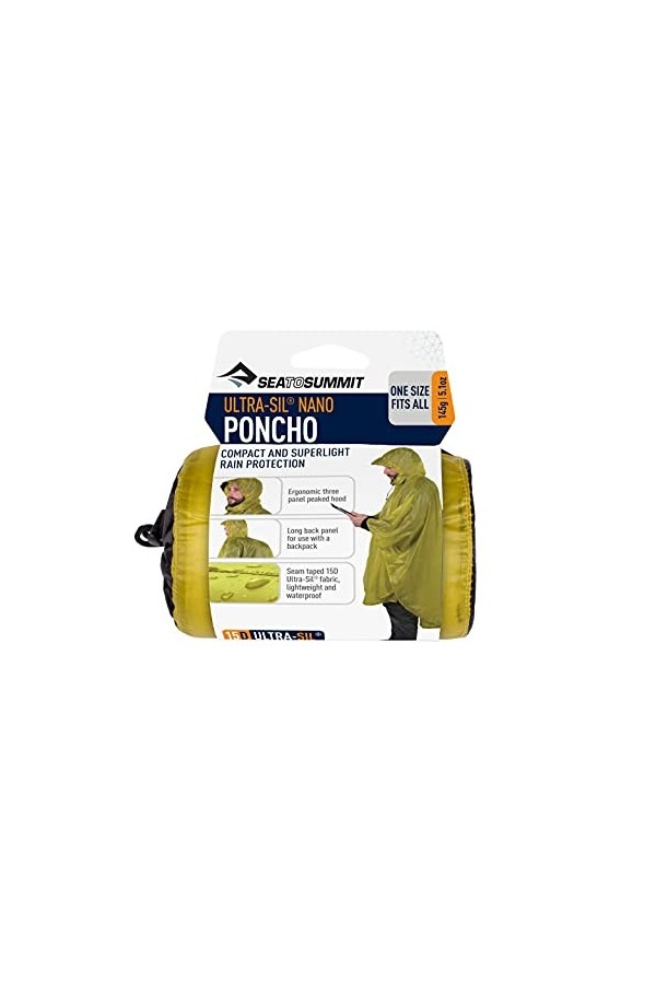 SEATO SUMMIT APONSTD15DLI Poncho 15D Lima Mixte, Citron Vert, Taille Unique