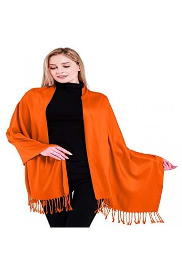 CJ Apparel Orange Solides Couleur Châle Secondes écharpe étole Wrap Châles Pashminas Nouvelle 80+ Couleurs