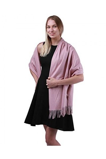 Basic Sense Châle en cachemire pour femme - Grande écharpe chaude pashmina, vieux rose, taille unique