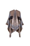 colornival Poncho Femme Hiver Élégant Châle Femme Chaud Poncho Cape Réversible Écharpe Châle Hiver Automne Cadeau de Noël pou
