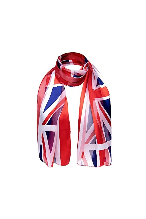 Cloud9basic Écharpe à rayures en satin Unisexe patriotique drapeau irlandais/écossais/anglais Parfait pour compétitions sport