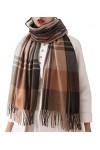 HYUET Hiver Pasmina Écharpe Châle Femmes Plaid Élégant Long Doux Chaud Étoles Écharpes Tartan Wrap Tricoté Châle Hiver Poncho
