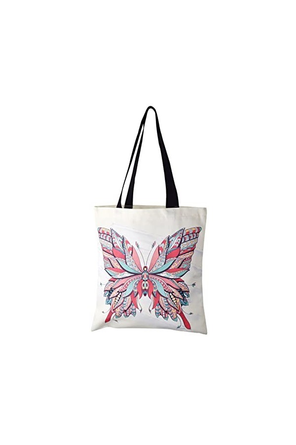 Sac en toile Femmes Hommes Tote Bag Grand sac à main Shopper avec poche intérieure zippée Mode Sac à bandoulière imprimé pour