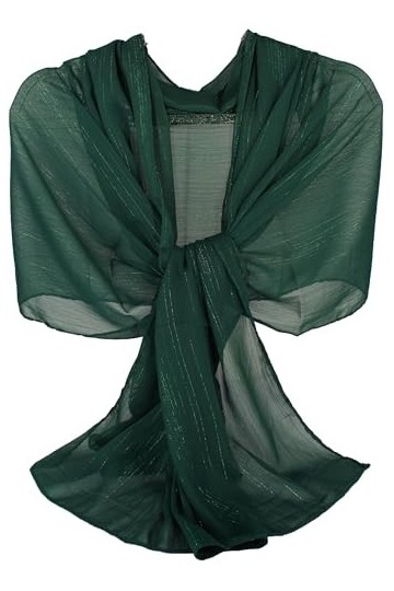 Longwu Écharpe en mousseline de soie légère, douce et transparente, châles scintillants avec fil argenté pour robes de soirée