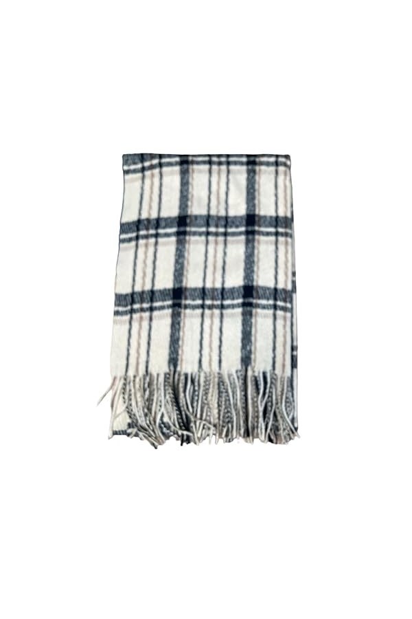 Black Berry Écharpe dhiver chaude pour femme Châle de mariage et écharpe légère à carreaux, CR-10-BEIGE, taille unique