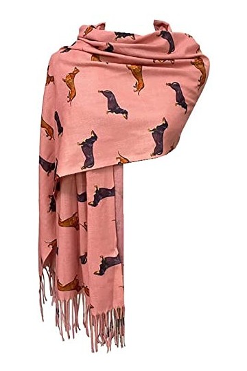 GFM® DGSHL-A Châle pour chien teckel en cachemire pour lautomne et lhiver, Dg-00-Rose, L