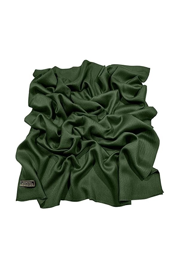 CJ Apparel Frange vert émeraude couleur unie design châle écharpe écharpe écharpe couvre-tête couverture visage pashmina neuf
