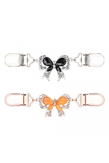 CHIPKART Lot de 2 pinces à col pour pull, châle, cardigan, robe, chemise pour femmes et filles, Métal