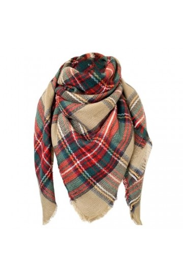 FIFTHAVE Écharpe Chale Femme Cachemire Châle Grand Plaid Tissu Glands Foulard Oversize Ponchos Carreaux Shawl Automne Hiver e