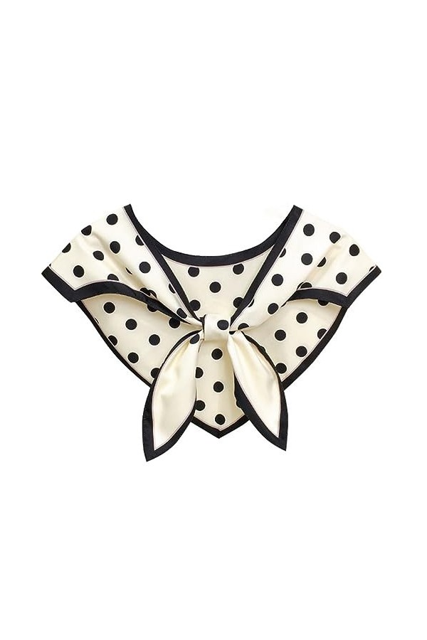 SamHeng Décoratif Châle Faux Col pour Femme, Mode Noué Écharpe Triangulaire Cape dépaule, Amovible Chemise Faux Col Châle S