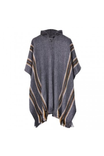 Gamboa Poncho en laine dalpaga pour femme - Poncho pour femme, gris foncé, taille unique