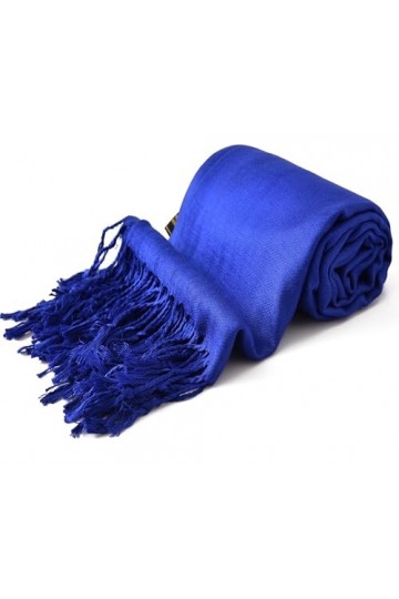 CJ Apparel Fédéral Bleu uni Design Écharpe de Tête à Pompons Couverture de Visage Fait à la Main au Népal Pashmina Népal, Cad