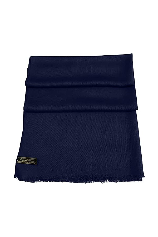 CJ Apparel Foulard à franges Seconds couleur unie - Pashmina, Bleu fédéral, taille unique