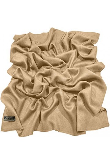 CJ Apparel Écharpe à franges couleur unie Pashmina, Bleu fédéral, taille unique