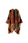 colornival Poncho Femme 50% acrylique, 50% polyester Hiver Élégant Châle Femme Chaud Poncho Cape Réversible Écharpe Châle H