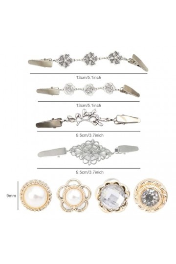 Pinces À Cardigan Pour Femme,Clips de Pull Vintage,4 pcs Clips de Cardigan Pour Femme,Clips de Col Vintage,Clips À Châle Chan