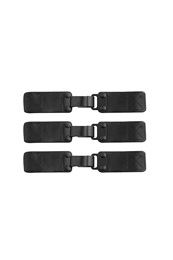 CHIPKART Lot de 3 clips de fermeture en cuir pour poncho, cape, cardigan, châle - Noir, Noir , S