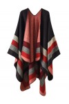 Comilaka Femme Poncho Châle Ouvert Cape Elégant Wrap Echarpe Epaisse Poncho Cardigan Foulard Manteau Automne Hiver