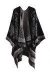 Comilaka Femme Poncho Châle Ouvert Cape Elégant Wrap Echarpe Epaisse Poncho Cardigan Foulard Manteau Automne Hiver